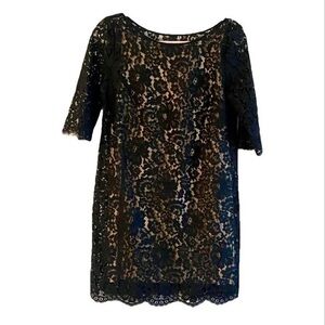 Robert Rodriguez Black Lace Mini Dress Sz 2